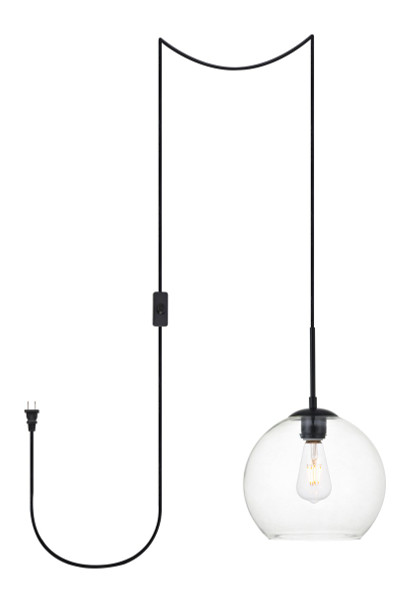 Elegant Lighting - LDPG2212BK - One Light Plug in Pendant - Baxter - Black