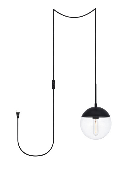 Elegant Lighting - LDPG6027BK - One Light Plug in Pendant - Eclipse - Black