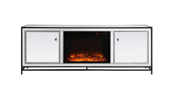 Elegant Lighting - MF70172BK-F1 - TV Stand with Fireplace - James - Black