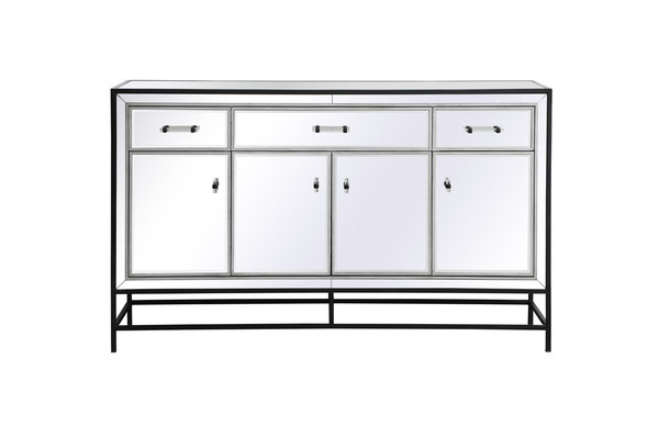 Elegant Lighting - MF72060BK - Credenza with fireplace - James - Black