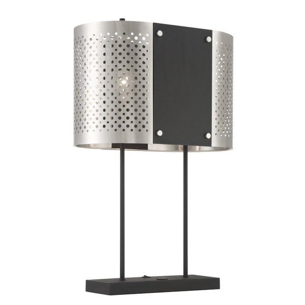 George Kovacs - P5532-420 - Two Light Table Lamp - Noho by Robin Baron - Brushed Nickel With Sand Coal Highlights