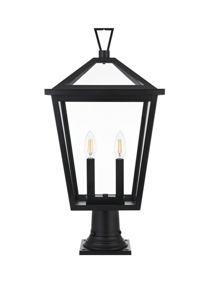 Elegant Lighting - OD334P24BK - Two Light Outdoor Post Mount - Frankford - Black