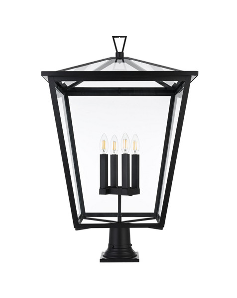 Elegant Lighting - OD334P33BK - Four Light Outdoor Post Mount - Oxford - Black