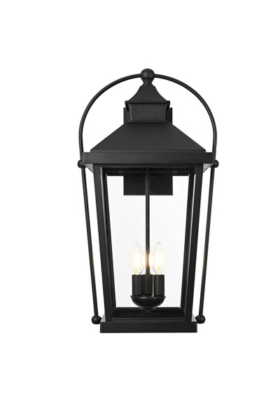 Elegant Lighting - OD605W24BK - Three Light Outdoor Wall Sconce - Luz - Black and Clear