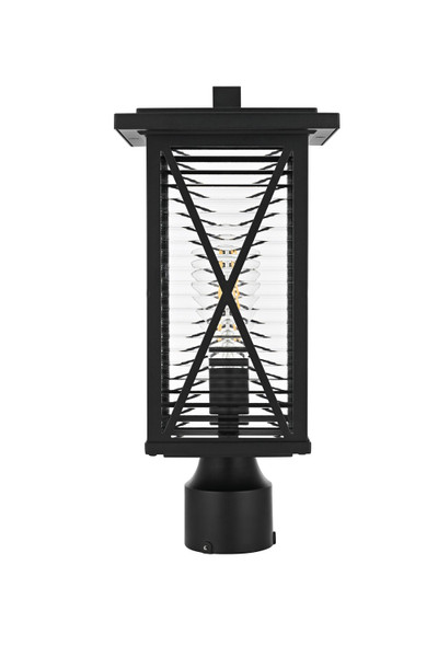 Elegant Lighting - OD607P16BK - One Light Outdoor Post Mount - Jada - Black and Clear