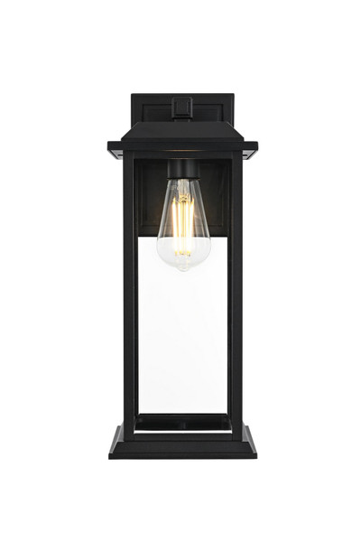 Elegant Lighting - OD611W17BK - One Light Outdoor Wall Sconce - Araceli - Black and Clear