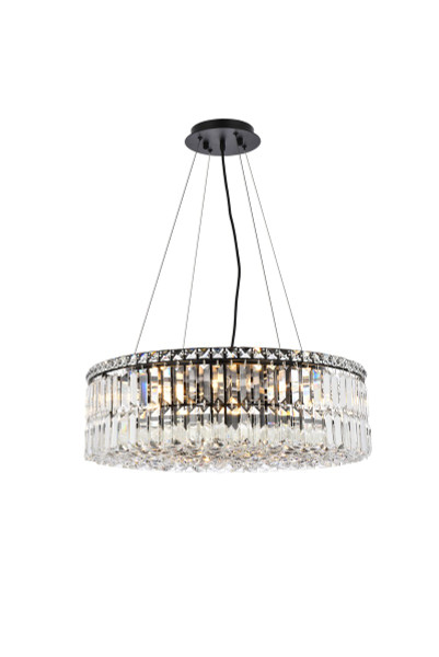Elegant Lighting - V2030D24BK/RC - 12 Light Chandelier - Maxime - Black