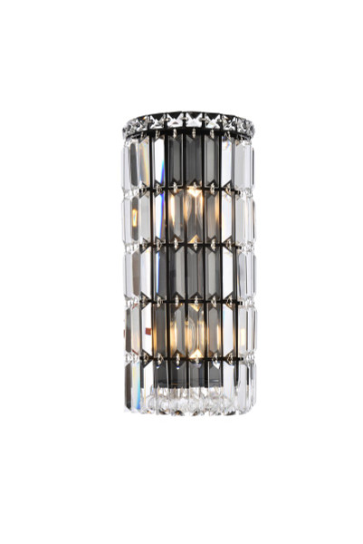 Elegant Lighting - V2030W8BK/RC - Two Light Wall Sconce - Maxime - Black and Clear