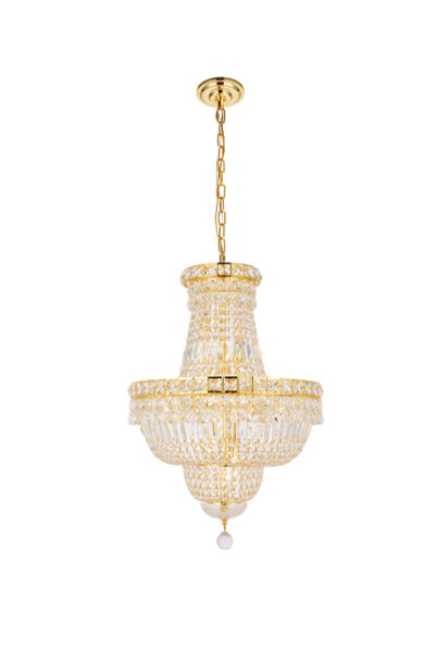 Elegant Lighting - V2528D18G/RC - 12 Light Pendant - Tranquil - Gold
