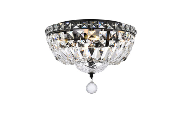 Elegant Lighting - V2528F12BK/RC - Four Light Flush Mount - Tranquil - Black and Clear