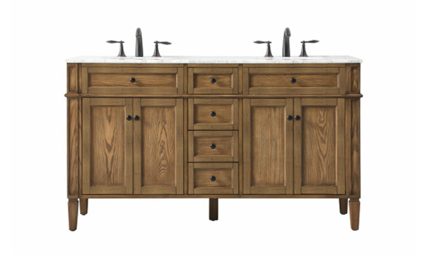 Elegant Lighting - VF12560DDW - Double Bathroom Vanity - Park Avenue - driftwood