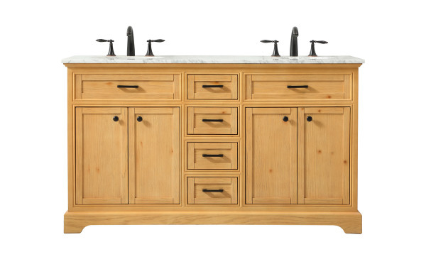 Elegant Lighting - VF15060DNW - Double Bathroom Vanity - Americana - natural wood