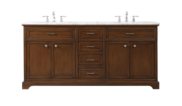 Elegant Lighting - VF15072DTK - Double Bathroom Vanity - Americana - teak