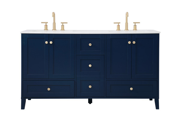 Elegant Lighting - VF18060DBL - Double Bathroom Vanity - Sommerville - Blue