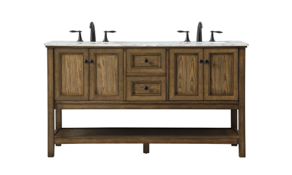 Elegant Lighting - VF27060DDW - Double Bathroom Vanity - Metropolis - driftwood