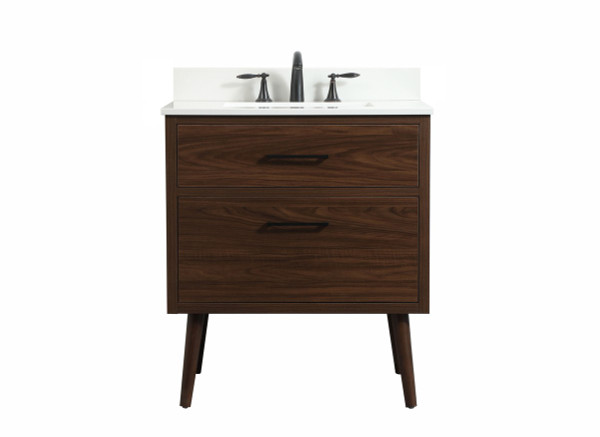 Elegant Lighting - VF41030MWT-BS - Single Bathroom Vanity - Boise - Walnut