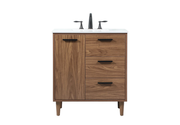 Elegant Lighting - VF47030WB - Single Bathroom Vanity - Baldwin - walnut brown