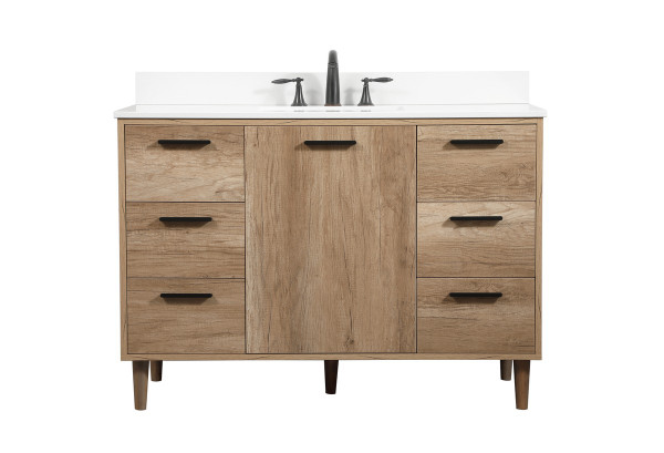 Elegant Lighting - VF47048NT-BS - Single Bathroom Vanity - Baldwin - natural oak