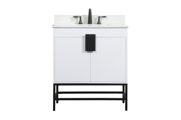 Elegant Lighting - VF48830MWH-BS - Single Bathroom Vanity - Eugene - White