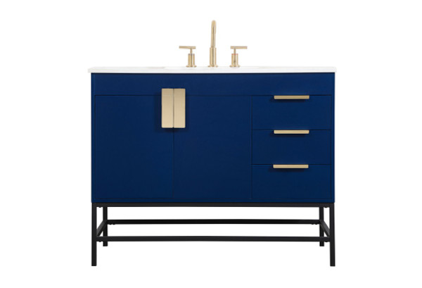Elegant Lighting - VF48842MBL - Single Bathroom Vanity - Eugene - Blue