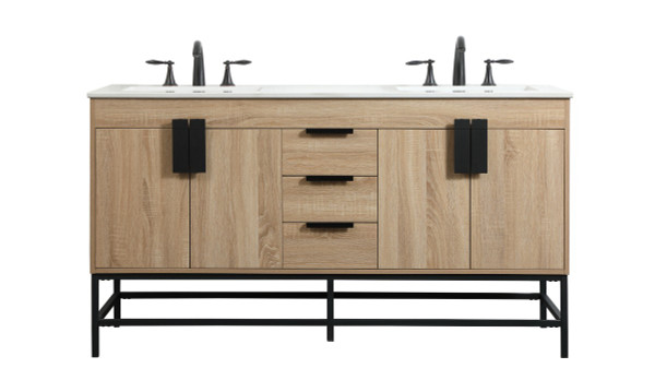 Elegant Lighting - VF48860DMW - Double Bathroom Vanity - Eugene - mango wood