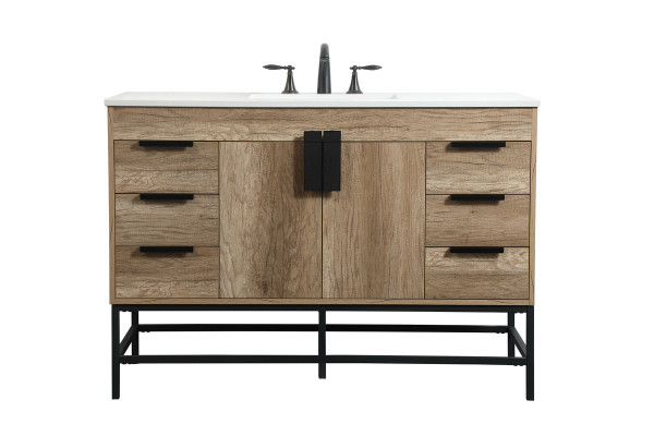 Elegant Lighting - VF488W48NT - Single Bathroom Vanity - Eugene - natural oak