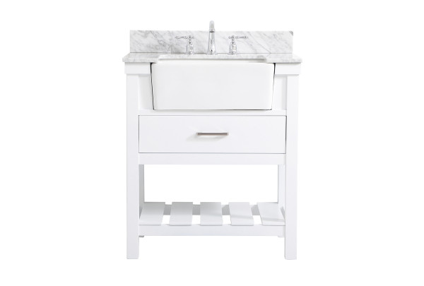 Elegant Lighting - VF60130WH-BS - Single Bathroom Vanity - Clement - white