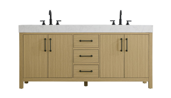 Elegant Lighting - VF60672DMHB - Bathroom Vanity - Nathan - Honey Brown