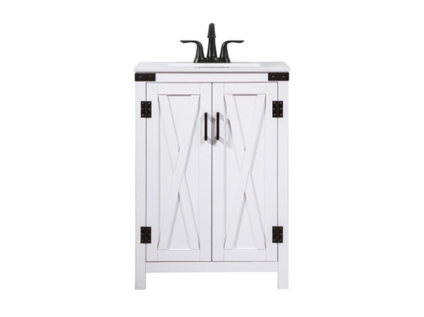 Elegant Lighting - VF90224WH - Single Bathroom Vanity - Grant - white