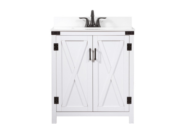 Elegant Lighting - VF90230WH-BS - Single Bathroom Vanity - Grant - white