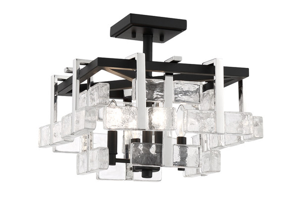 Metropolitan - N7544-729 - Four Light Semi Flush Mount - Painesdale - Sand Coal and Polished Nickel