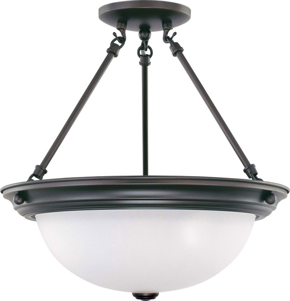 Nuvo Lighting - 60-3151 - Three Light Semi Flush Mount - Close to Ceiling Mahogany Bronze - Mahogany Bronze