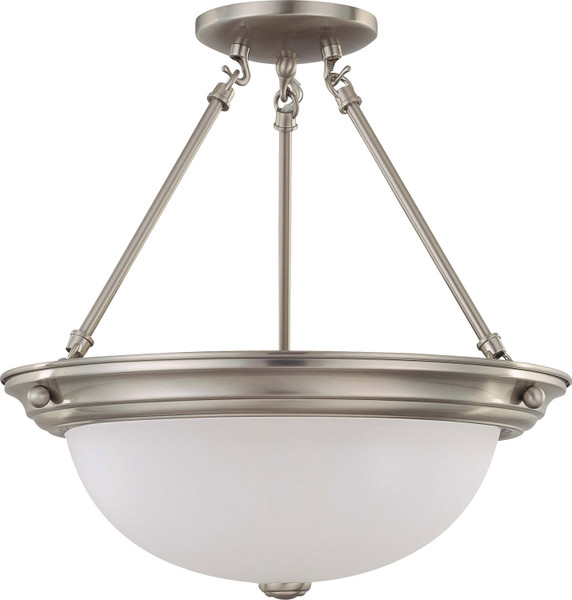 Nuvo Lighting - 60-3246 - Three Light Semi Flush Mount - Close to Ceiling Brushed Nickel - Brushed Nickel