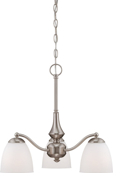Nuvo Lighting - 60-5042 - Three Light Chandelier - Patton - Brushed Nickel
