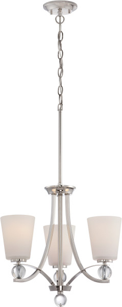 Nuvo Lighting - 60-5496 - Three Light Chandelier - Connie - Polished Nickel