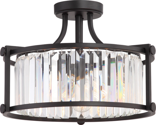 Nuvo Lighting - 60-5773 - Three Light Semi Flush Mount - Krys - Aged Bronze