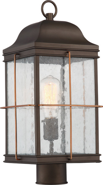 Nuvo Lighting - 60-5835 - One Light Post Lantern - Howell - Bronze / Copper Accents