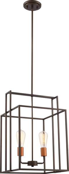 Nuvo Lighting - 60-5852 - Two Light Pendant - Lake - Forest Bronze / Copper Accents