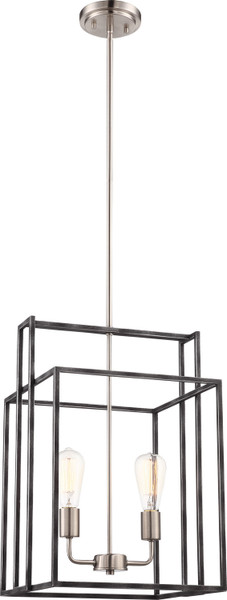 Nuvo Lighting - 60-5857 - Two Light Pendant - Lake - Iron Black / Brushed Nickel Accents