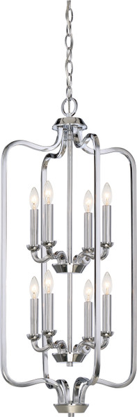 Nuvo Lighting - 60-5872 - Eight Light Pendant - Willow - Polished Nickel