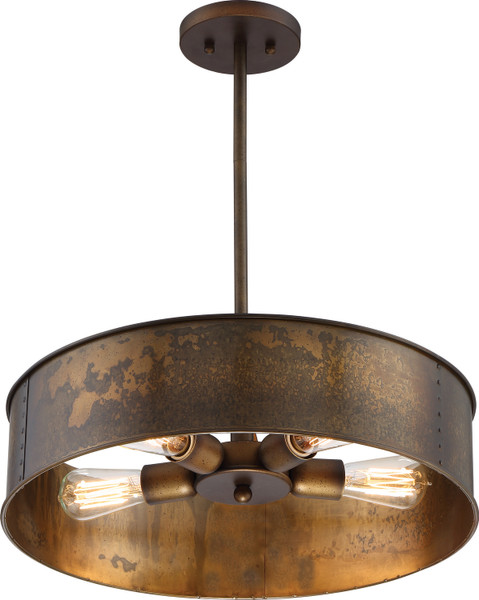 Nuvo Lighting - 60-5894 - Four Light Pendant - Kettle - Weathered Brass