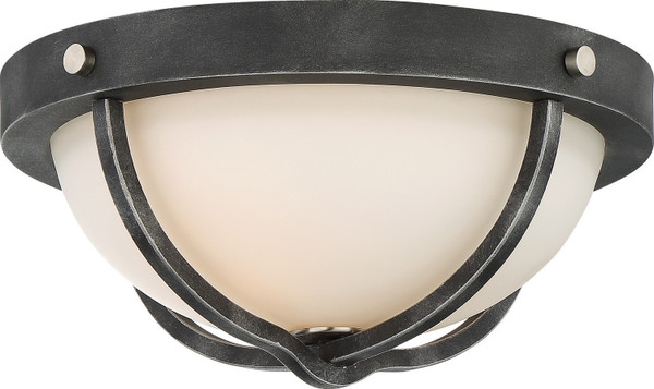 Nuvo Lighting - 60-6126 - Two Light Flush Mount - Sherwood - Iron Black / Brushed Nickel