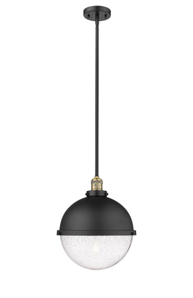 Innovations - 201S-BAB-HFS-124-BK - One Light Pendant - Franklin Restoration - Black Antique Brass