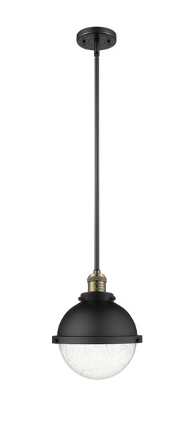 Innovations - 201S-BAB-HFS-84-BK - One Light Mini Pendant - Franklin Restoration - Black Antique Brass