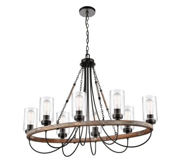 Innovations - 442-8CR-BK-G4422 - Eight Light Chandelier - Paladin - Matte Black