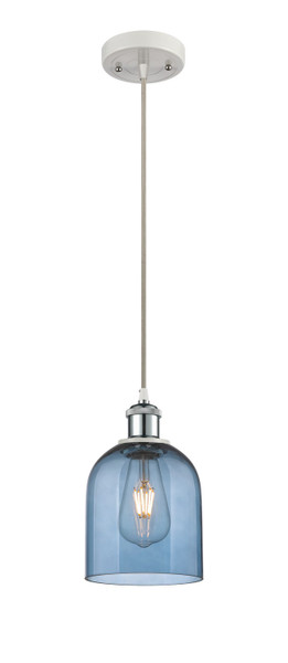 Innovations - 516-1P-WPC-G558-6BL - One Light Mini Pendant - Ballston - White Polished Chrome
