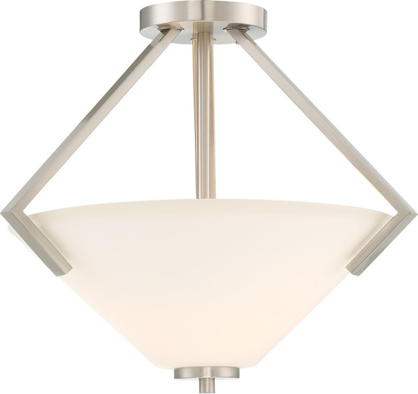 Nuvo Lighting - 60-6251 - Two Light Semi Flush Mount - Nome - Brushed Nickel