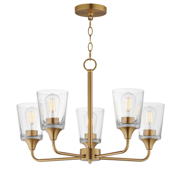 Maxim - 12875CLNAB - Five Light Chandelier - Hudson - Natural Aged Brass