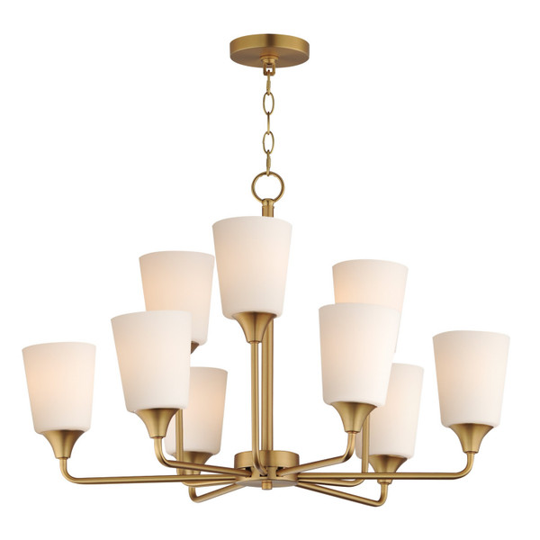 Maxim - 12879SWNAB - Nine Light Chandelier - Hudson - Natural Aged Brass