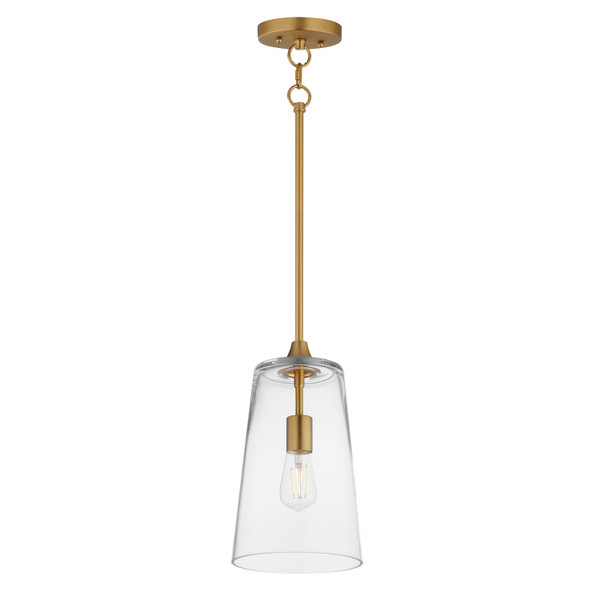 Maxim - 12886CLNAB - One Light Pendant - Hudson - Natural Aged Brass
